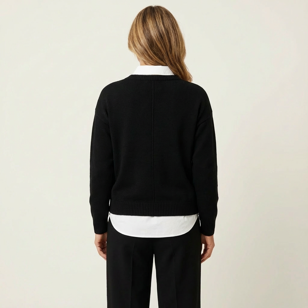 Allison | Women’s Chic Patchwork Two-Piece Sweater & Wide-Leg Pant Set