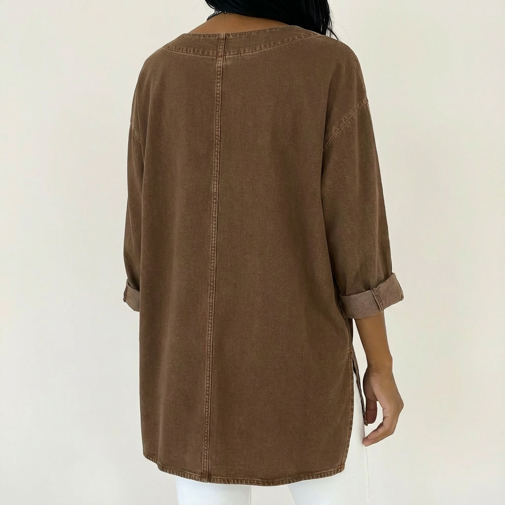 Kathrina | Timeless Washed-Denim Cotton Top