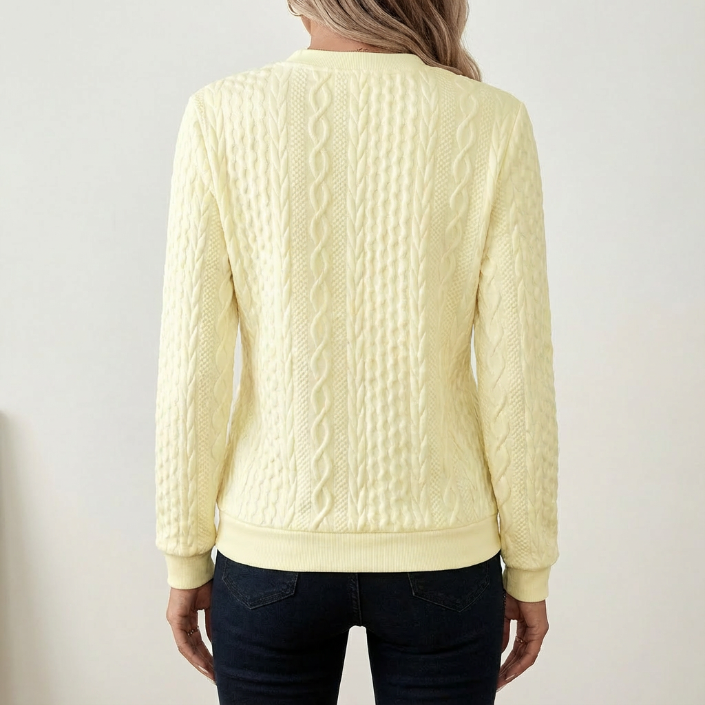 Elisa | Zip-Up Cable Knit Sweater