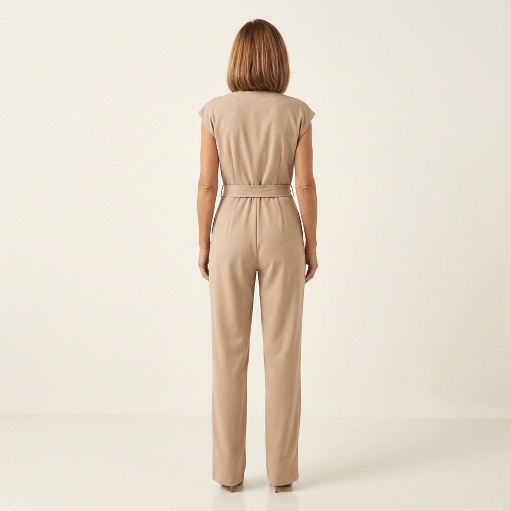 Alexandra | V-Neck Short-Sleeve Jumpsuit
