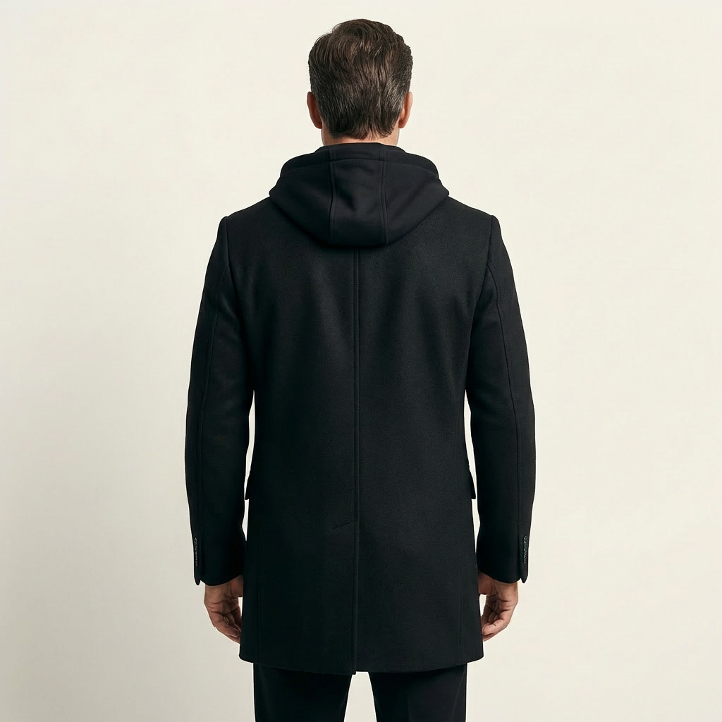Stephen | Dual-Layer Wool Coat with Integrated Hoodie