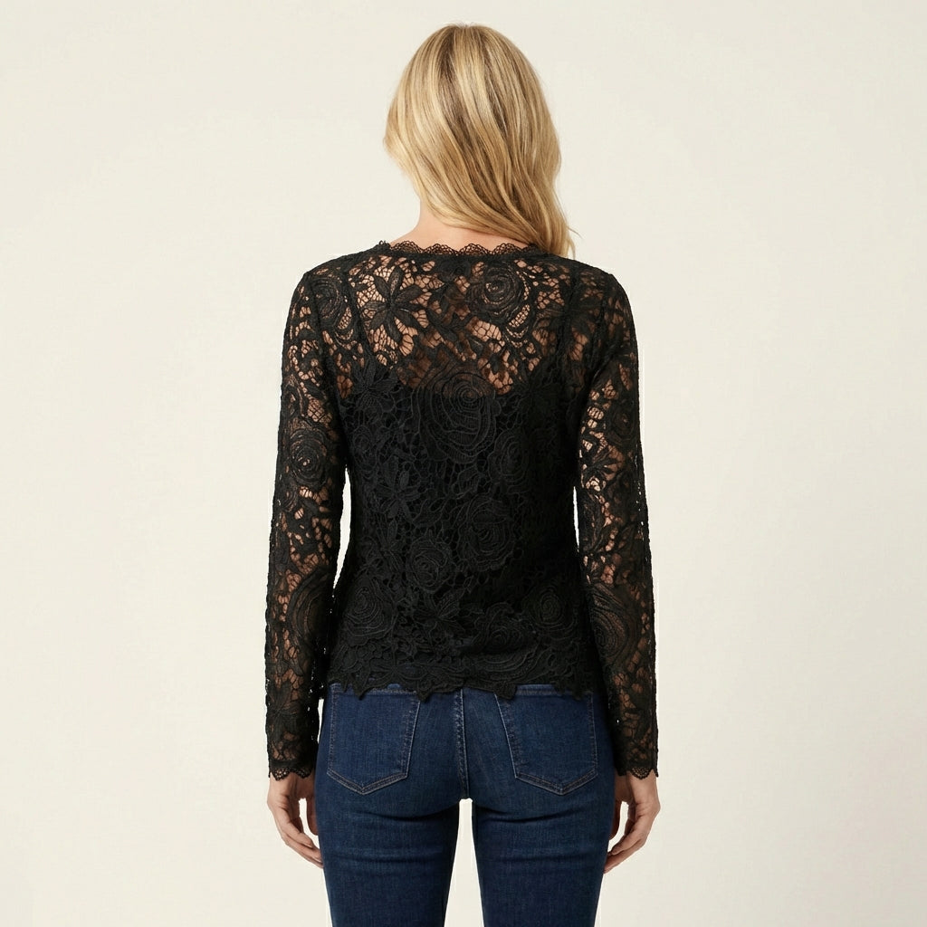 Debby | Basic Long Sleeve Lace Top