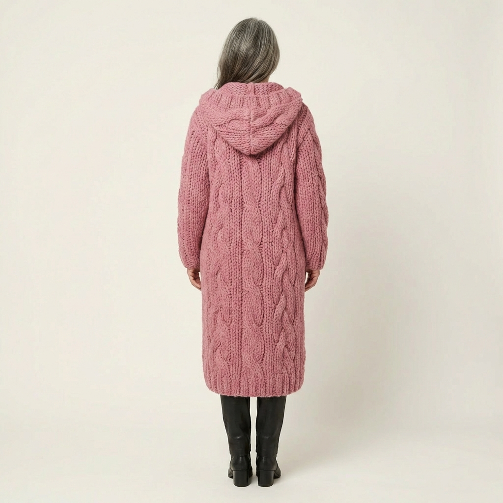 Christie | Oversized Cable Knit Button Cardigan