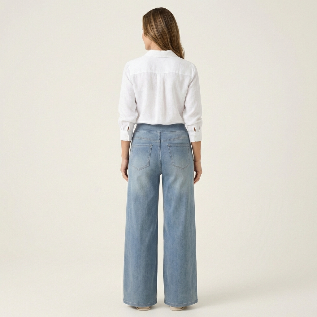 Caroline | High-Waist Stretch Wide-Leg Jeans