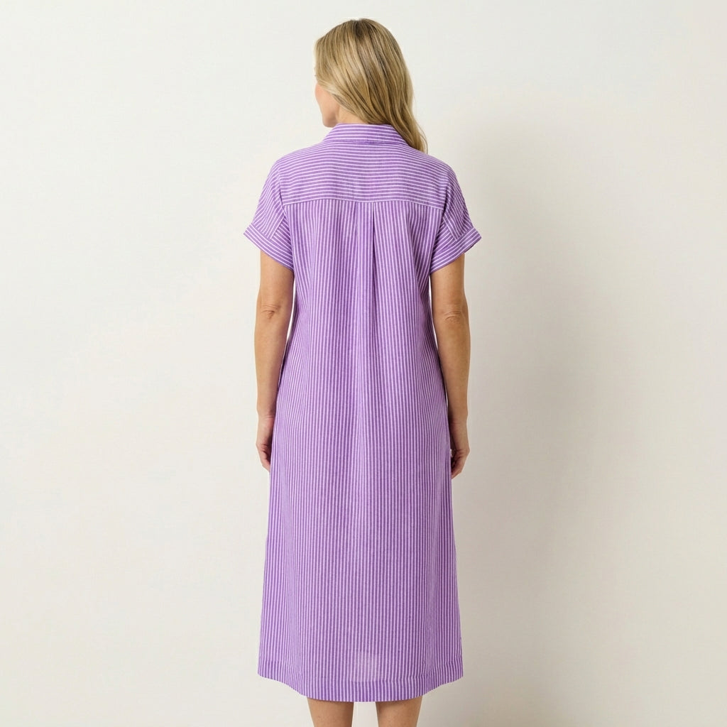 Celira | Loose Stripe Midi Dress