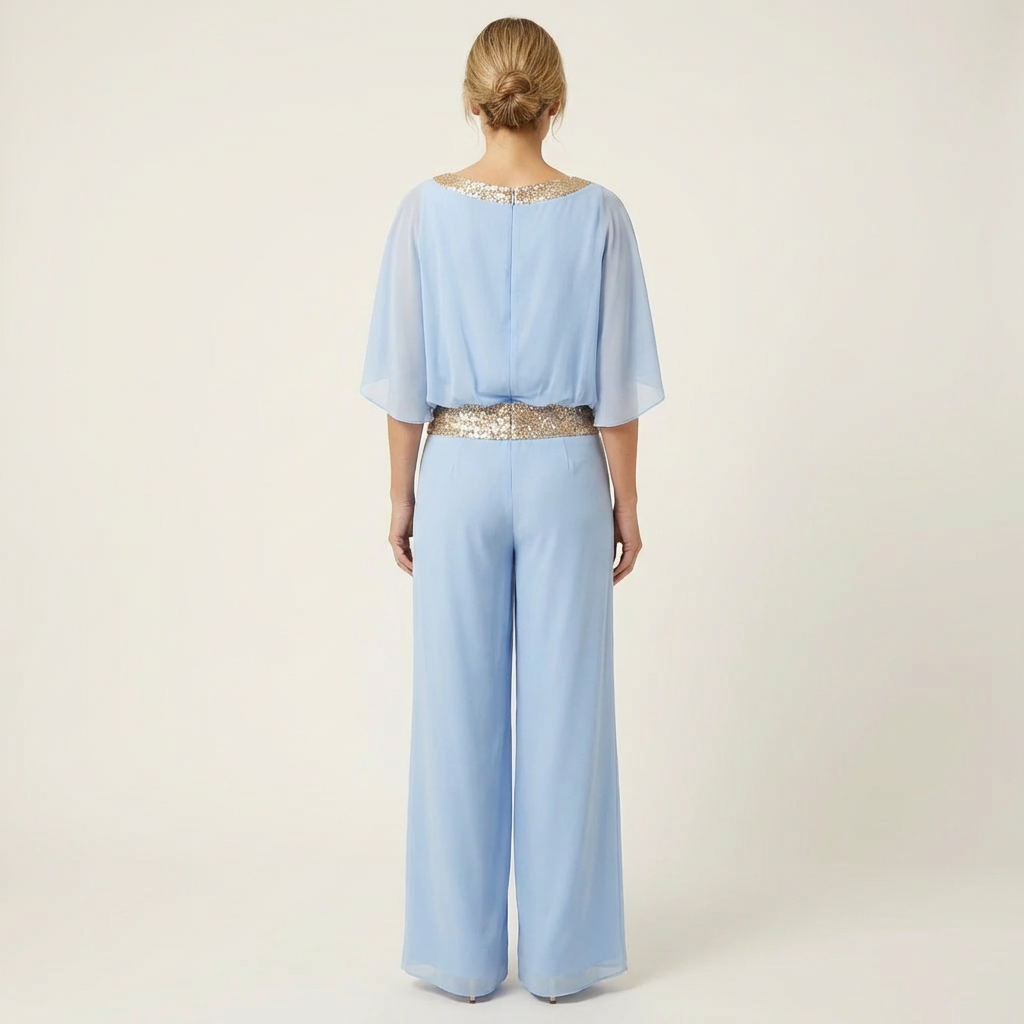 Ria | Elegant Two-Piece Sequin Colorblock Set