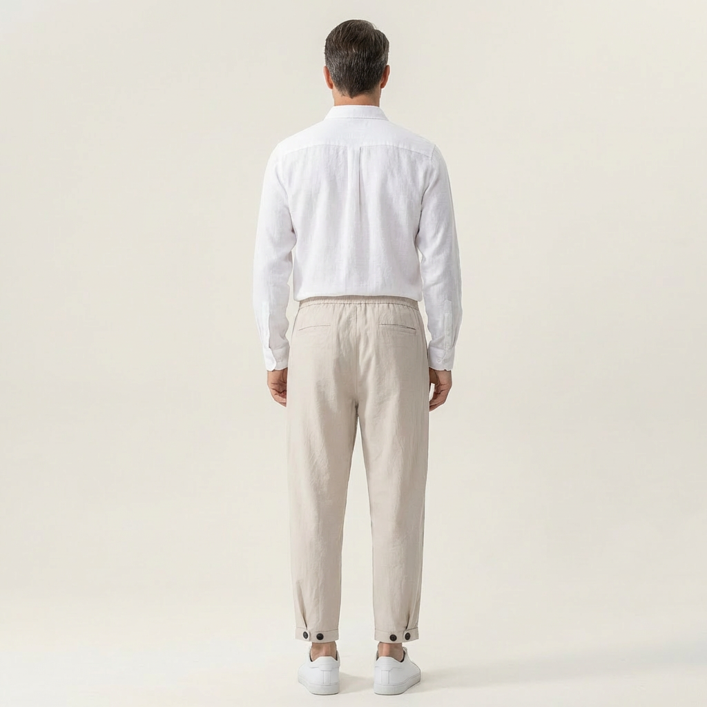 Gabe | Cotton & Linen Cropped Pants for Men