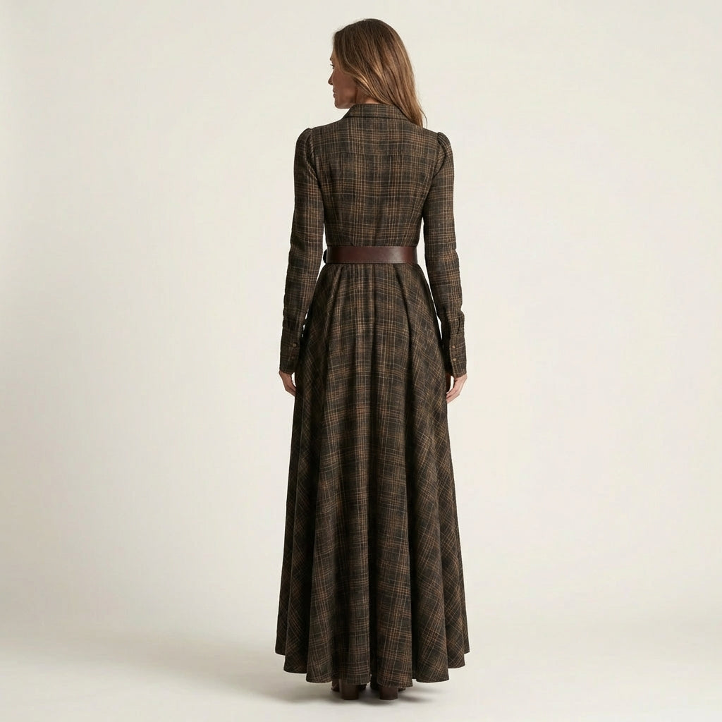 Nayla | Vintage Tartan Maxi Dress