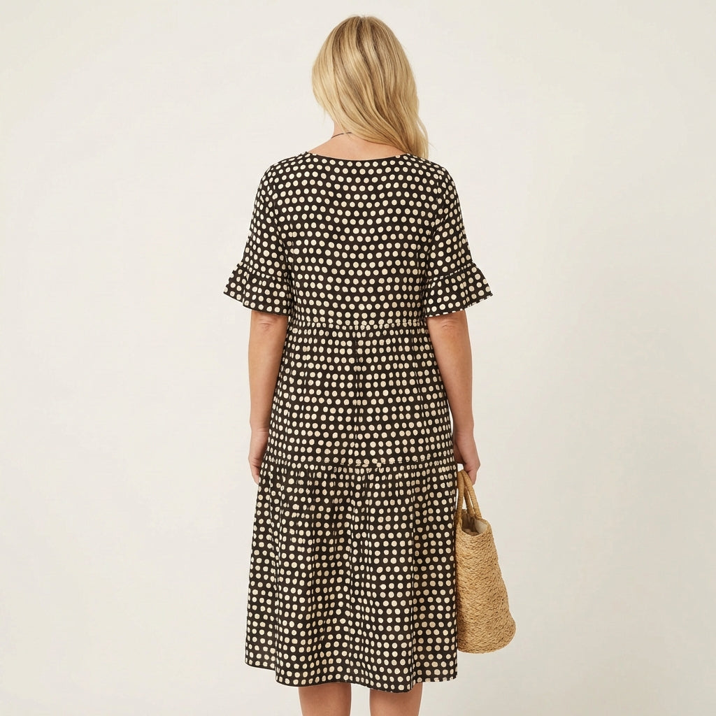 Arelia | Short Sleeve Midi Dress