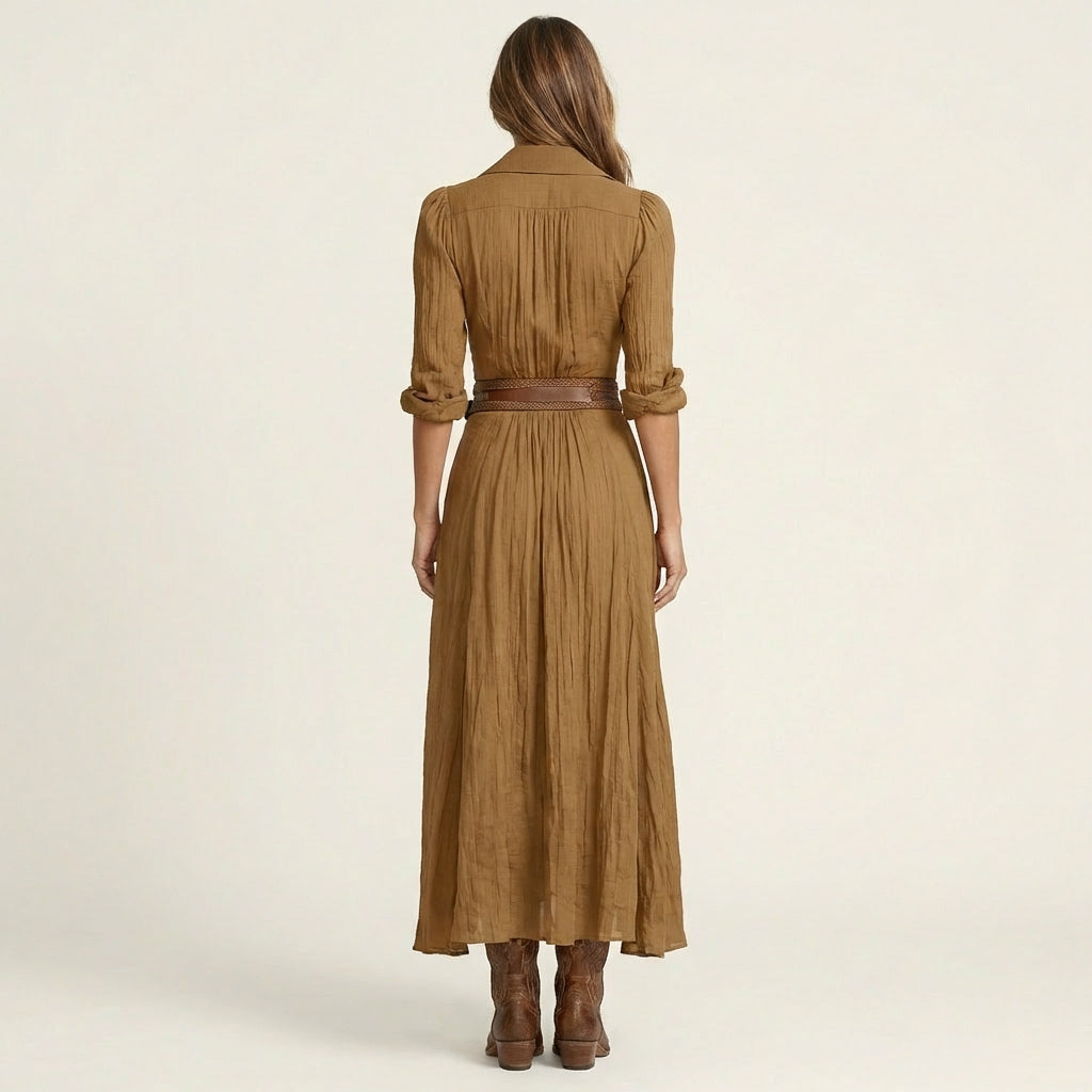 Heidi | Linen-Cotton Maxi Dress