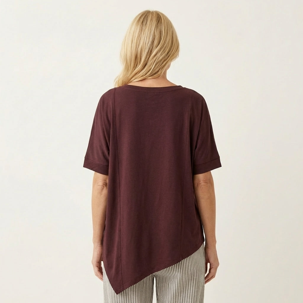 Evangeline | Cotton Asymmetric T-Shirt