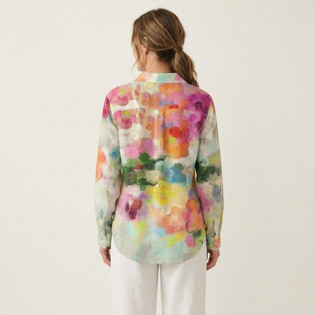 Nalini | Watercolor Floral Button-Down