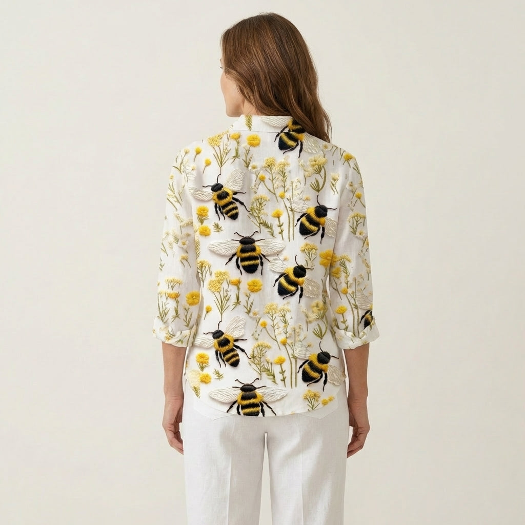 Fiorine | Bumblebee Print Button-Down