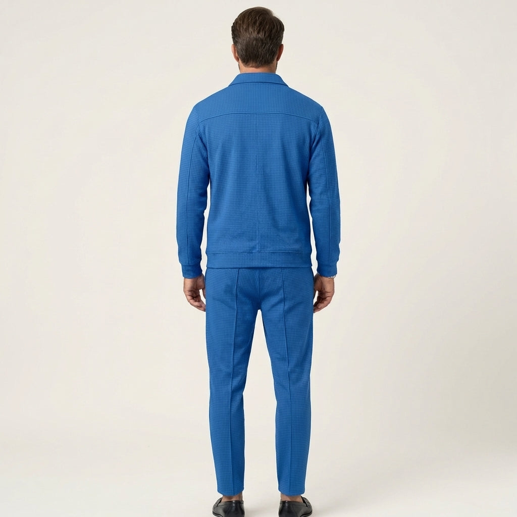 Wilson | Waffle-Knit Zip Jacket and Tapered Pants Set for Men