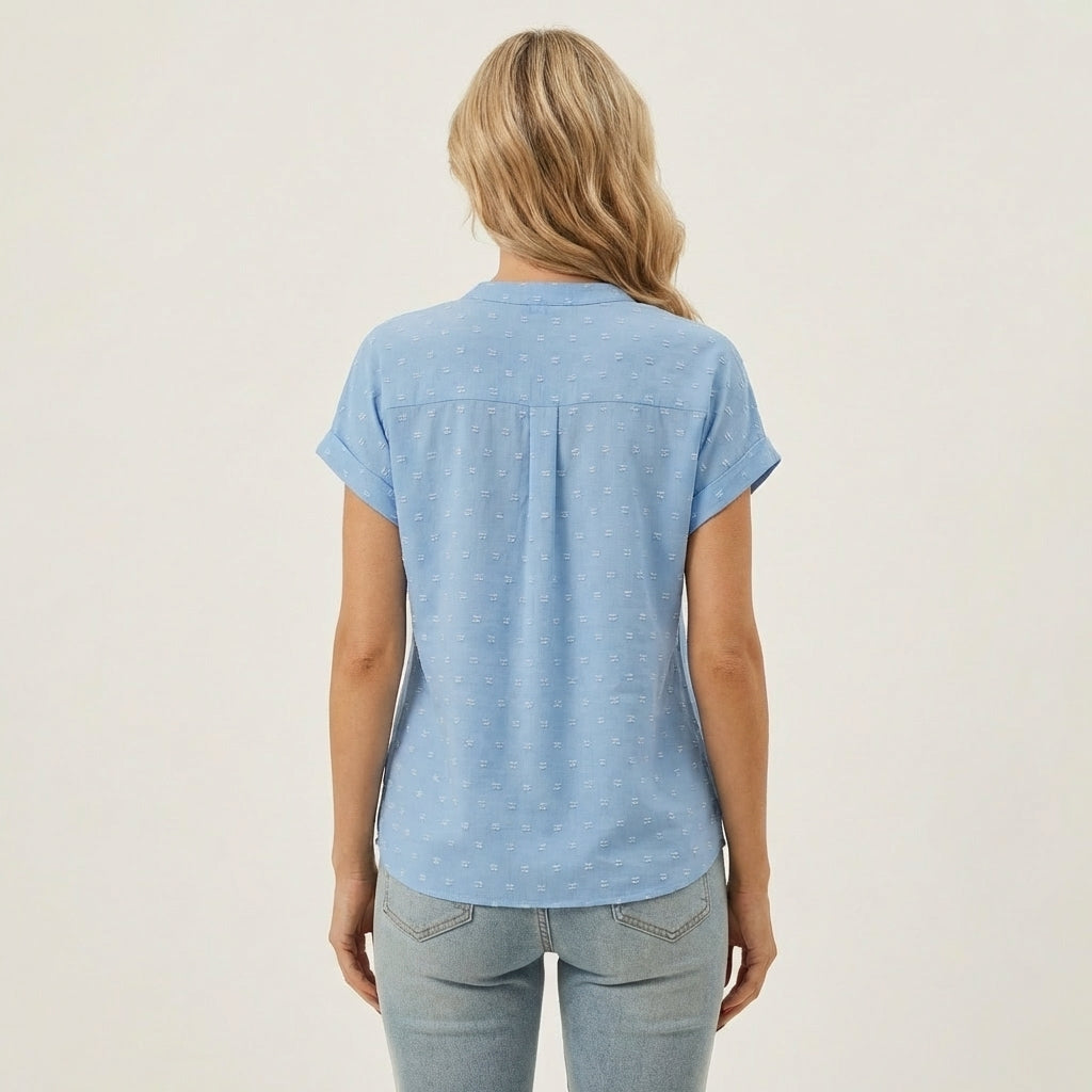Shanti | Textured Button-Down Blouse