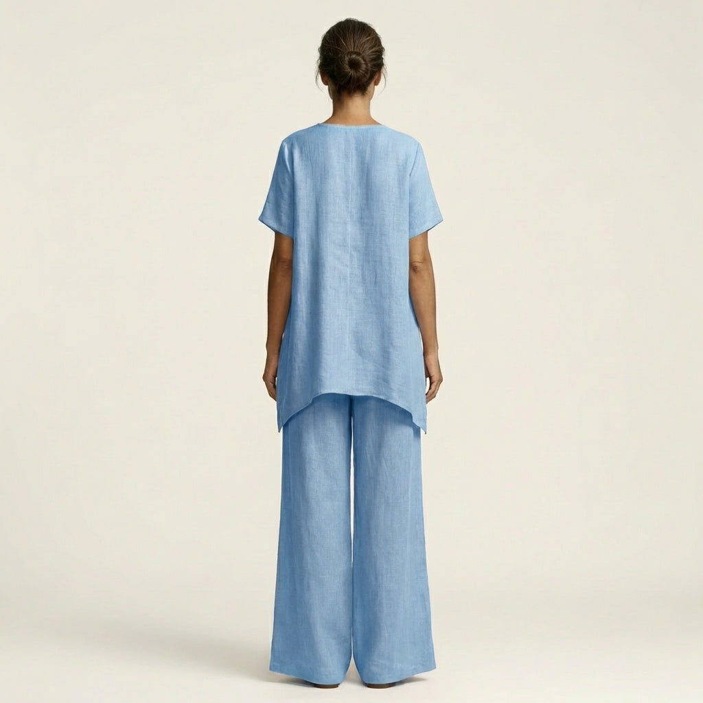 Libiana | V-Neck Linen Set