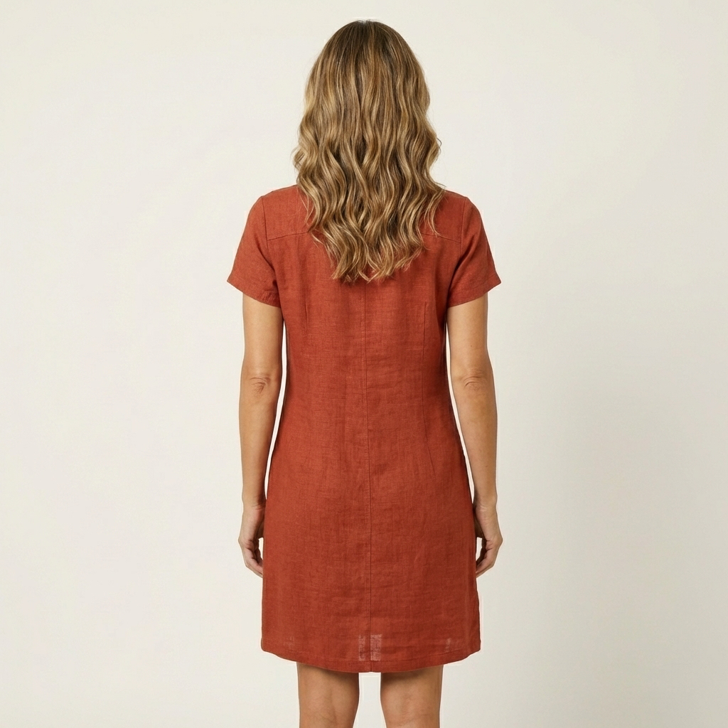 Pina | Zip-Front Linen Mini Dress