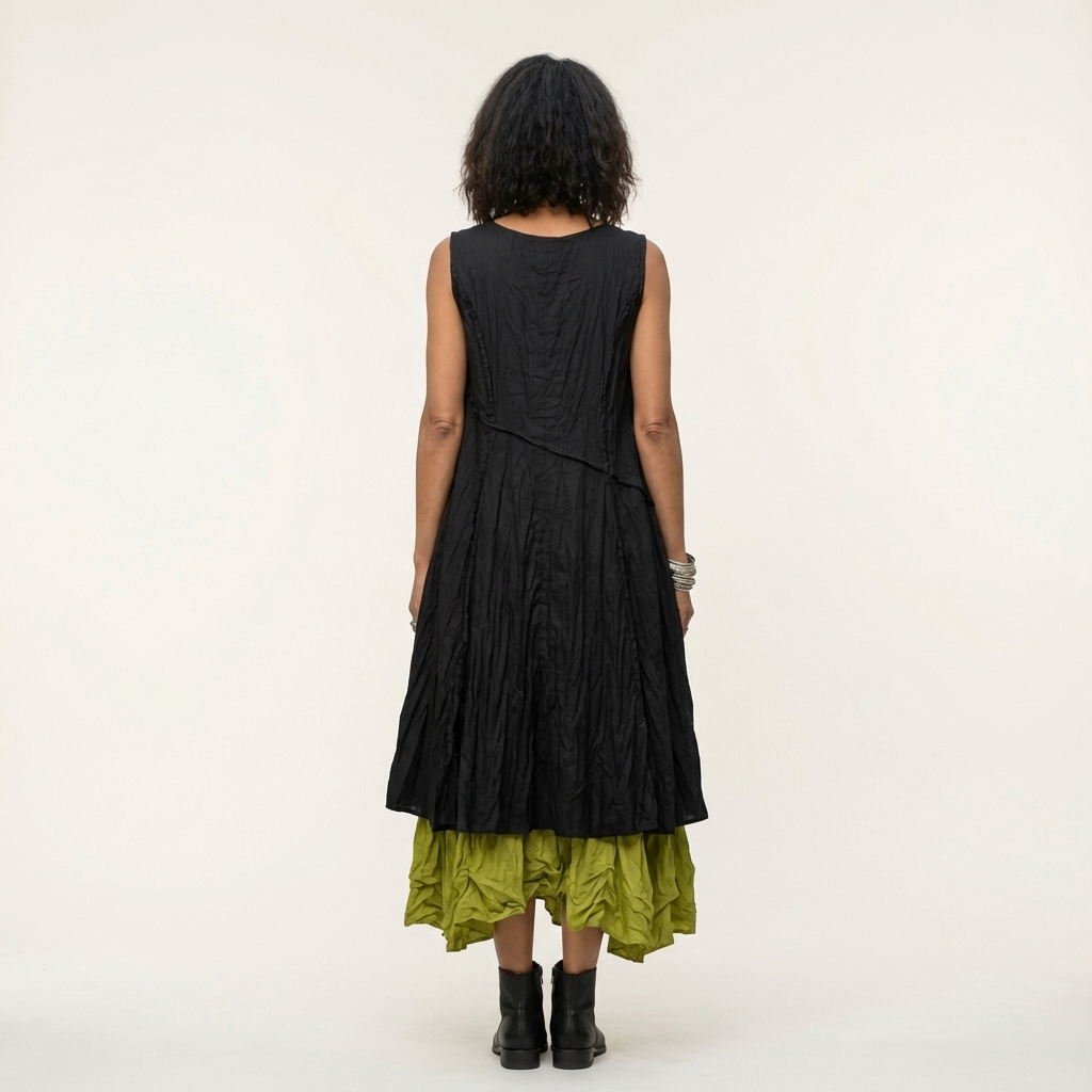 Alice | Sleeveless Crew-Neck Faux Two-Piece Embroidered Maxi Dress