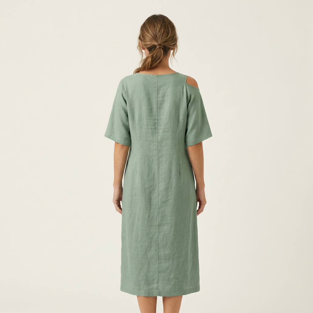 Kaylia | Cold-Shoulder Linen Maxi Dress
