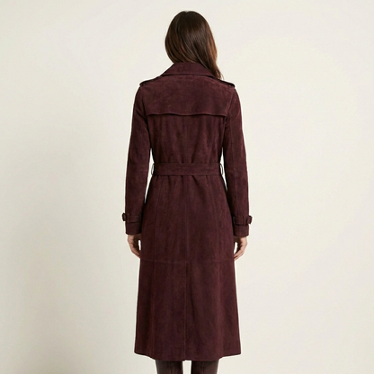 Zoey | Elegant Suede Trench Coat