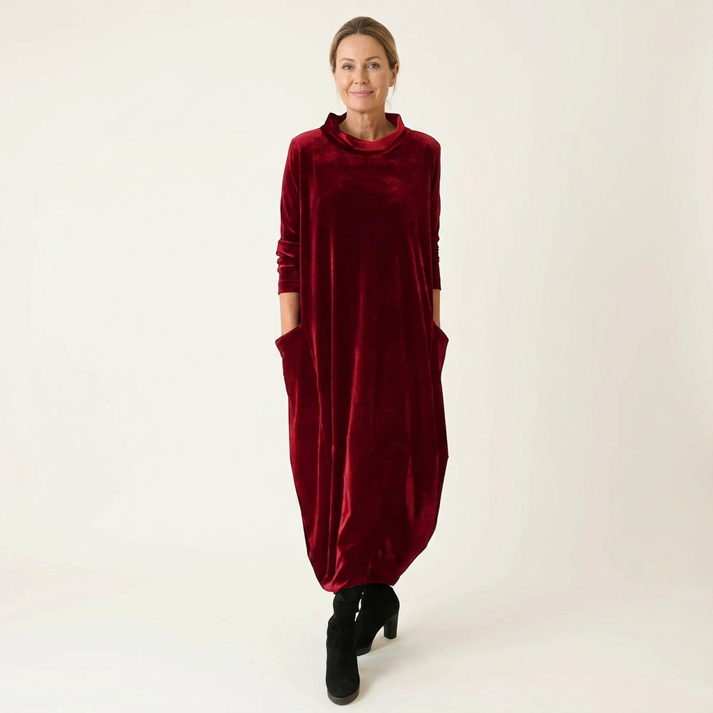 Arianna | Elegant Winter Velour Maxi Dress