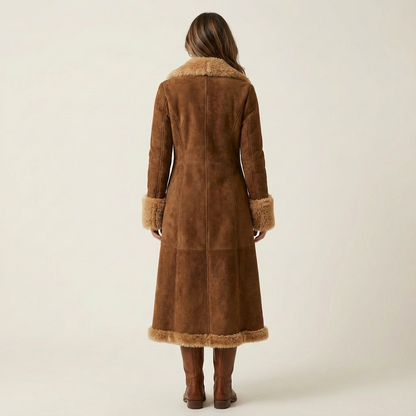 Celina | Vintage-Inspired Faux Fur Suede Coat