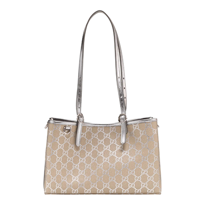 Gucci GG Supreme Monogram Canvas Tote Bag - Beige