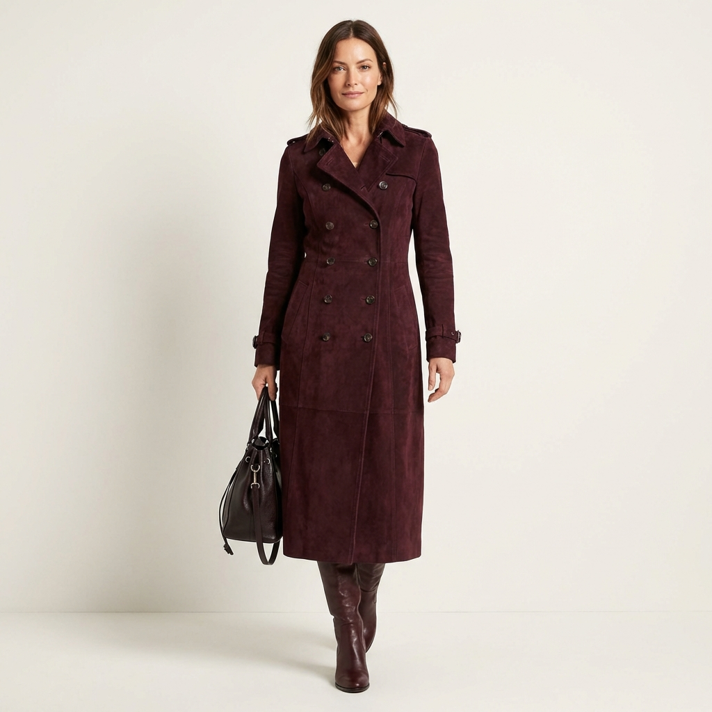 Zoey | Elegant Suede Trench Coat
