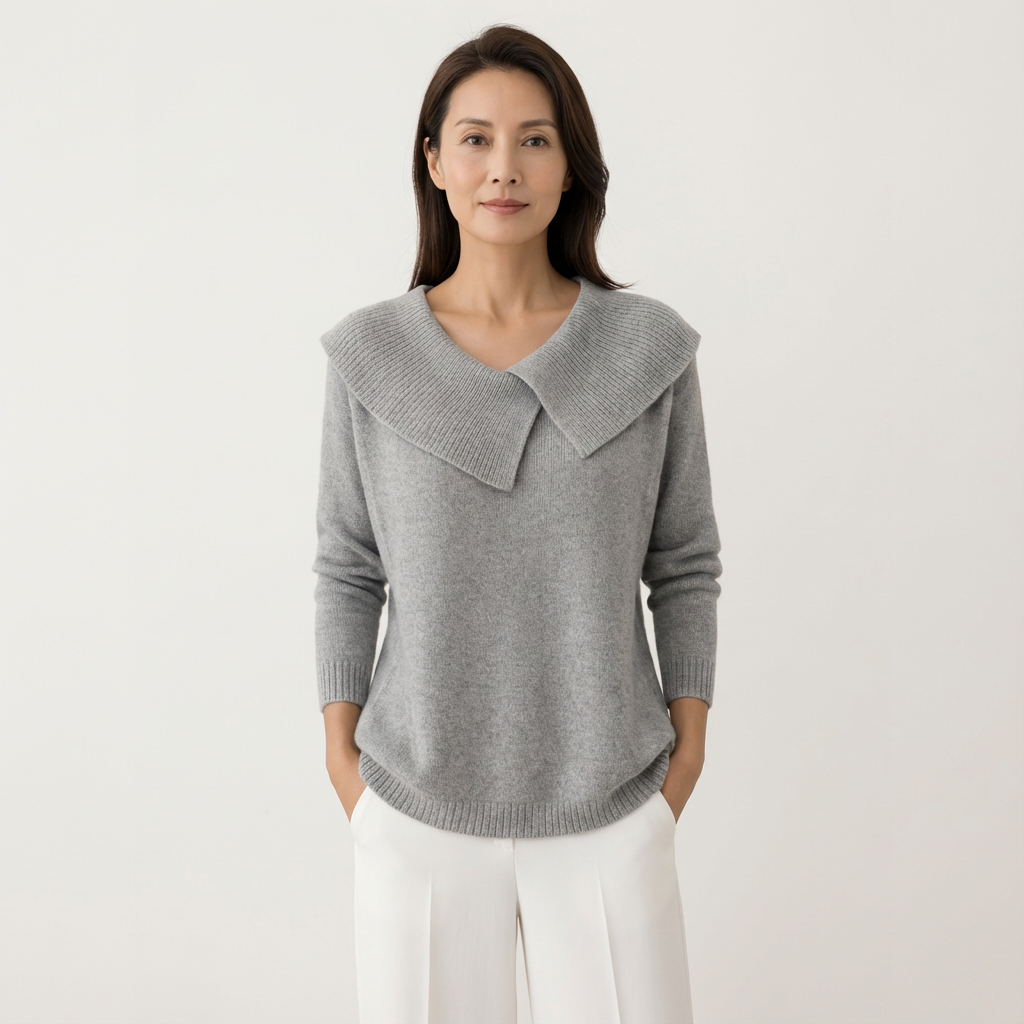 Lina | Wide-Collar Knit Sweater