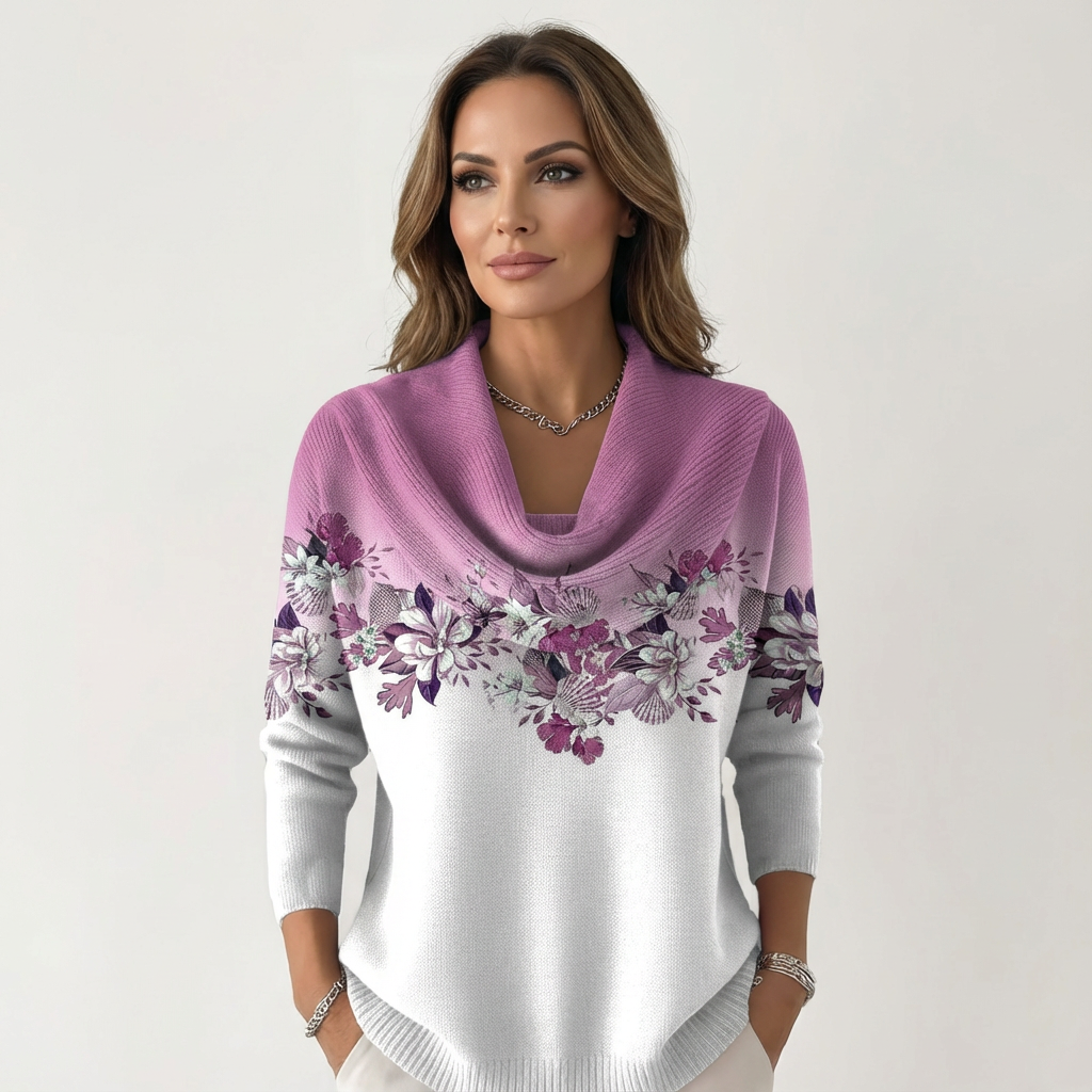 Angelina | Soft Floral Knit Sweater