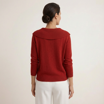 Lina | Wide-Collar Knit Sweater