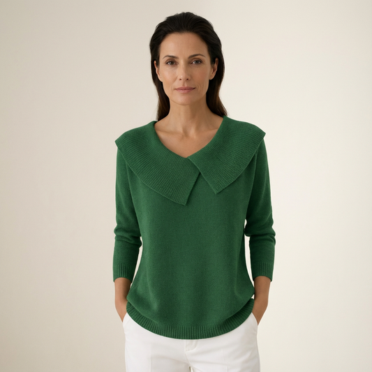 Lina | Wide-Collar Knit Sweater