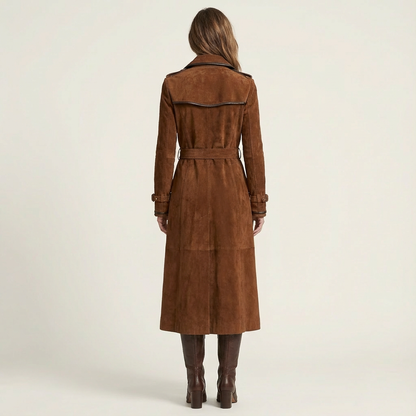 Zoey | Elegant Suede Trench Coat