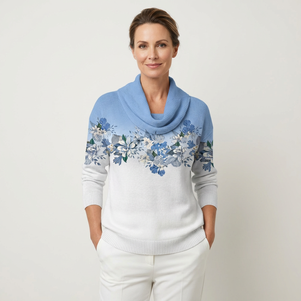 Angelina | Soft Floral Knit Sweater