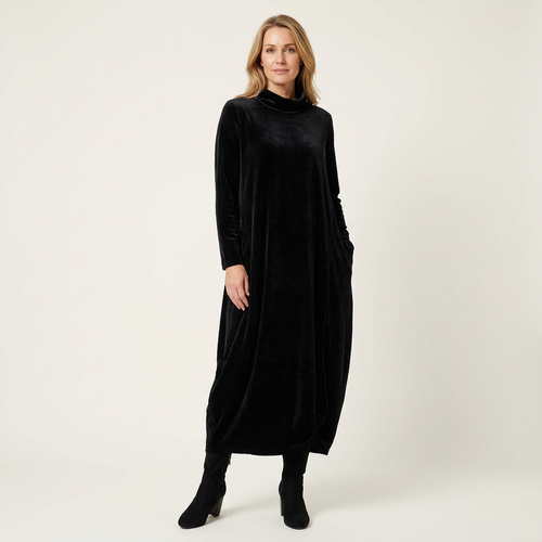 Arianna | Elegant Winter Velour Maxi Dress