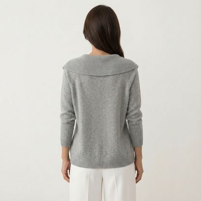 Lina | Wide-Collar Knit Sweater