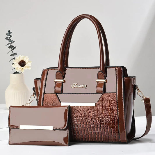 Bag and Wallet Kit in Leather - Croc