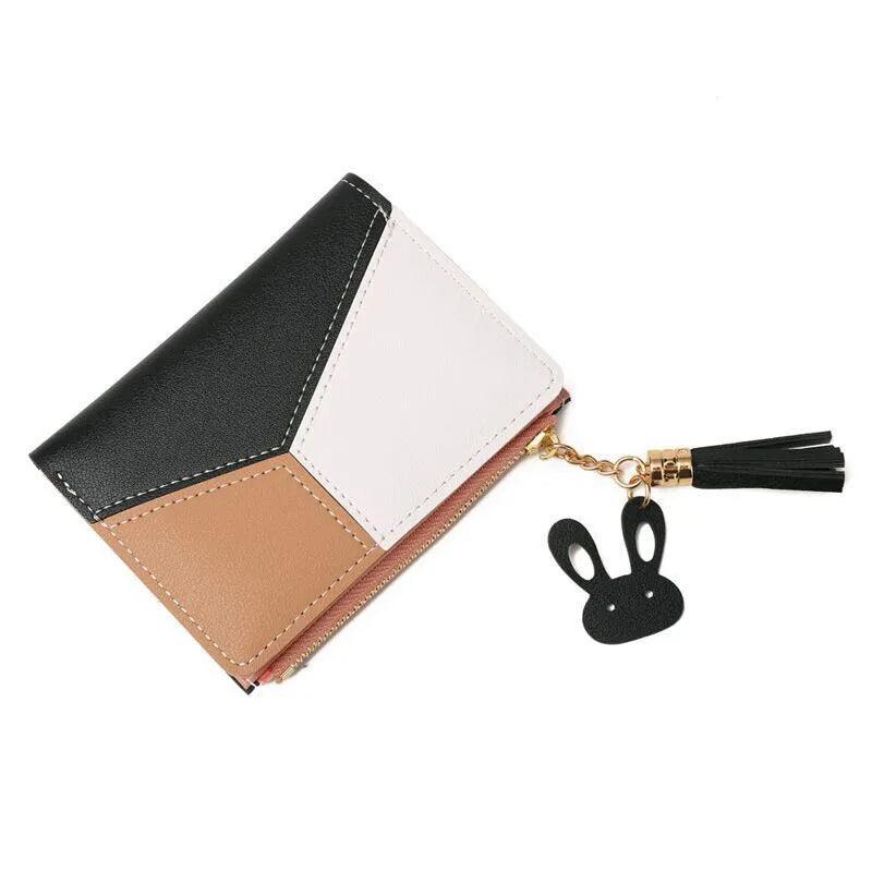 Women's Compact Abstract Leather Wallet - Lilly