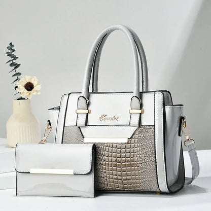 Bag and Wallet Kit in Leather - Croc