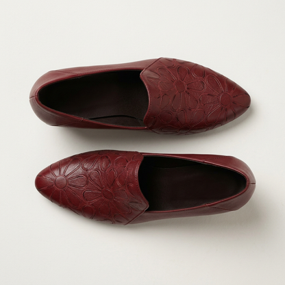 Sonya | Soft Leather Embroidered Pumps