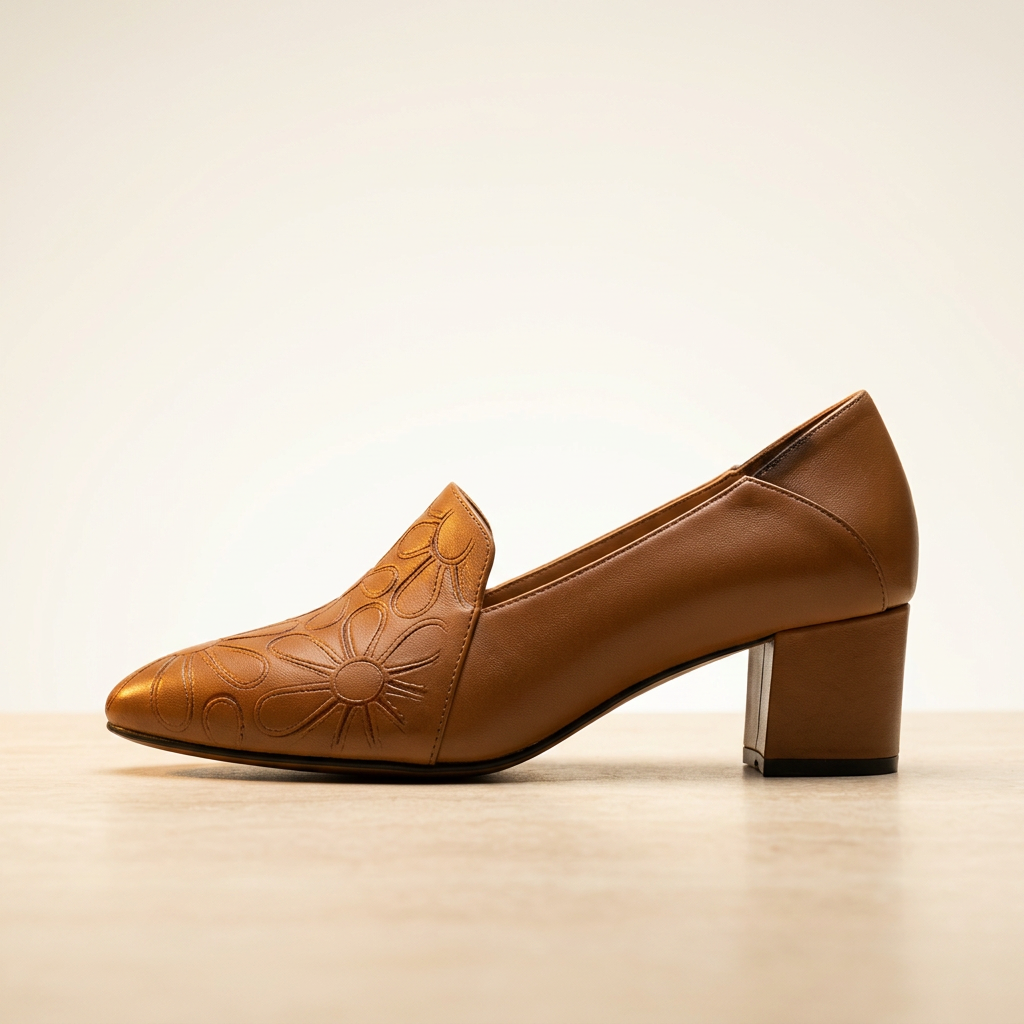 Sonya | Soft Leather Embroidered Pumps
