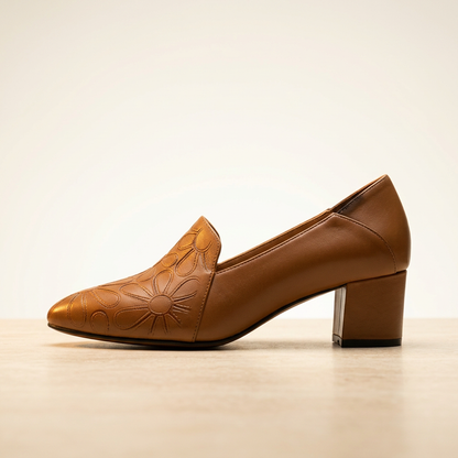 Sonya | Soft Leather Embroidered Pumps
