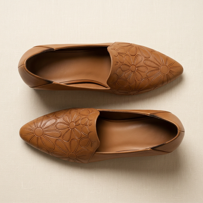 Sonya | Soft Leather Embroidered Pumps