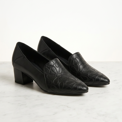 Sonya | Soft Leather Embroidered Pumps