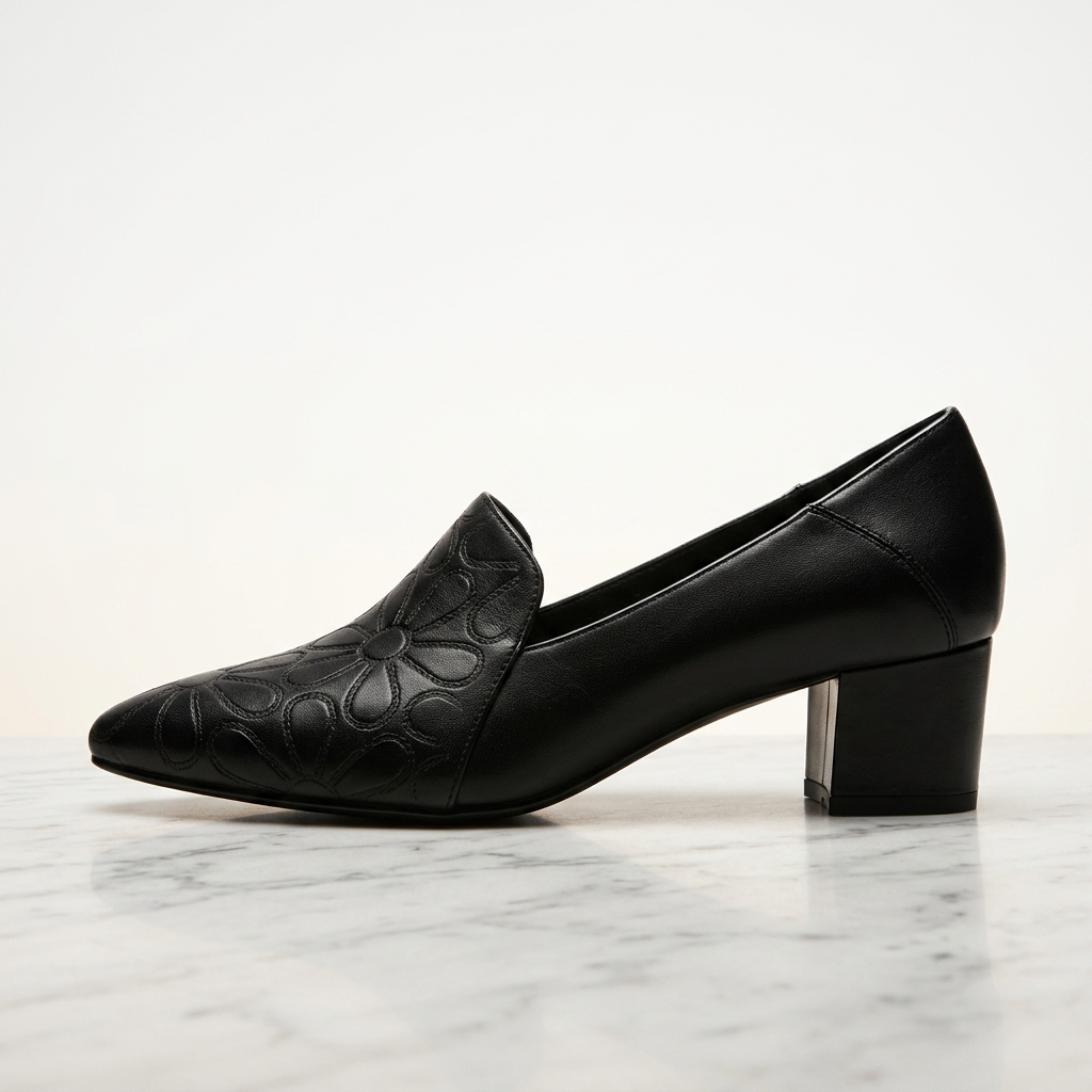 Sonya | Soft Leather Embroidered Pumps