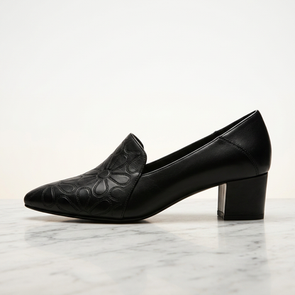 Sonya | Soft Leather Embroidered Pumps