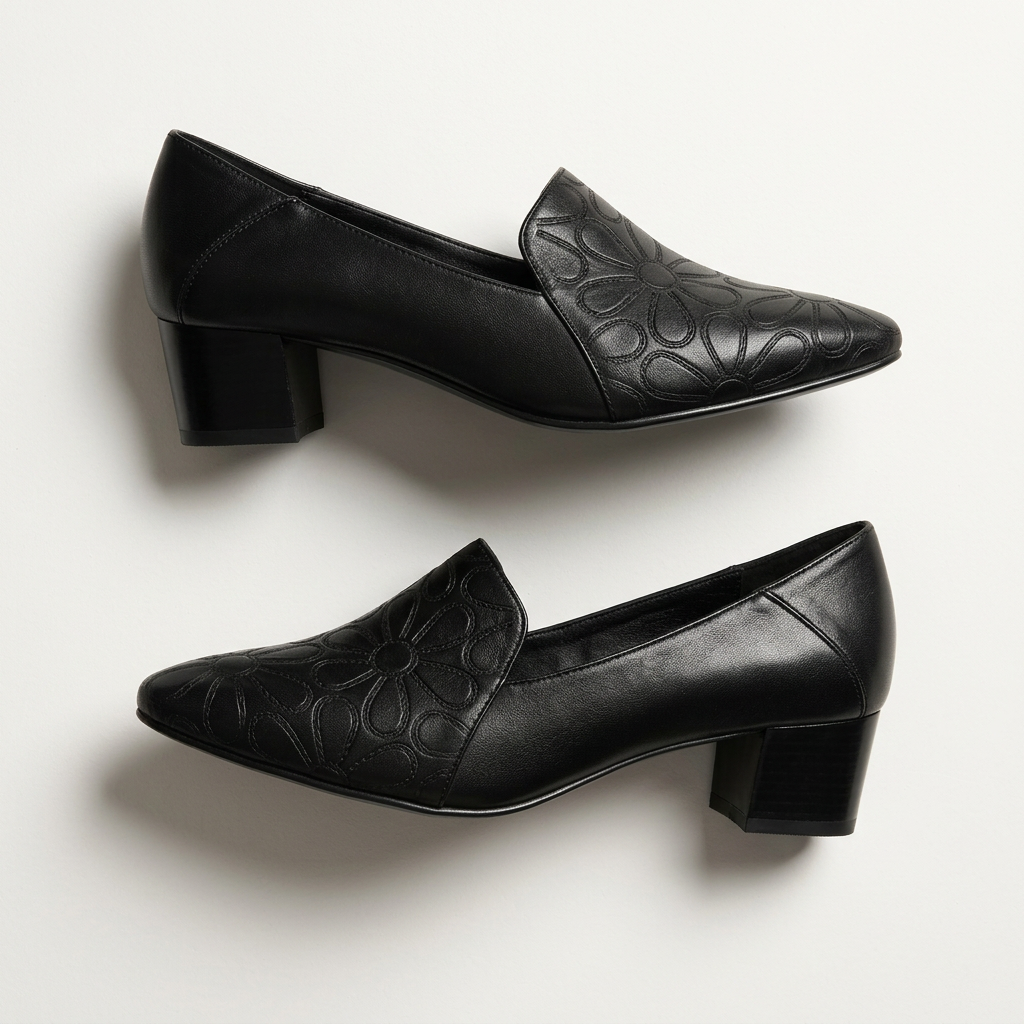 Sonya | Soft Leather Embroidered Pumps