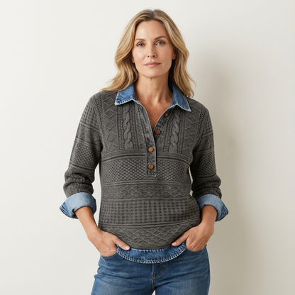 Sofia | Modern Half-Button Sweater