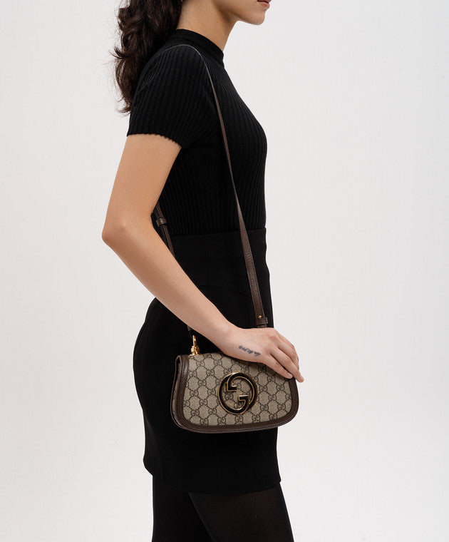 Gucci Blondie Mini GG Supreme Canvas Shoulder Bag - Beige