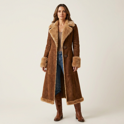 Celina | Vintage-Inspired Faux Fur Suede Coat